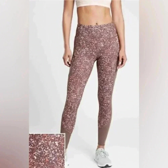 🎆Athleta Rainer High Rise Tight Leggings Sandstone Brown purple 1X XL plus size - Picture 1 of 15